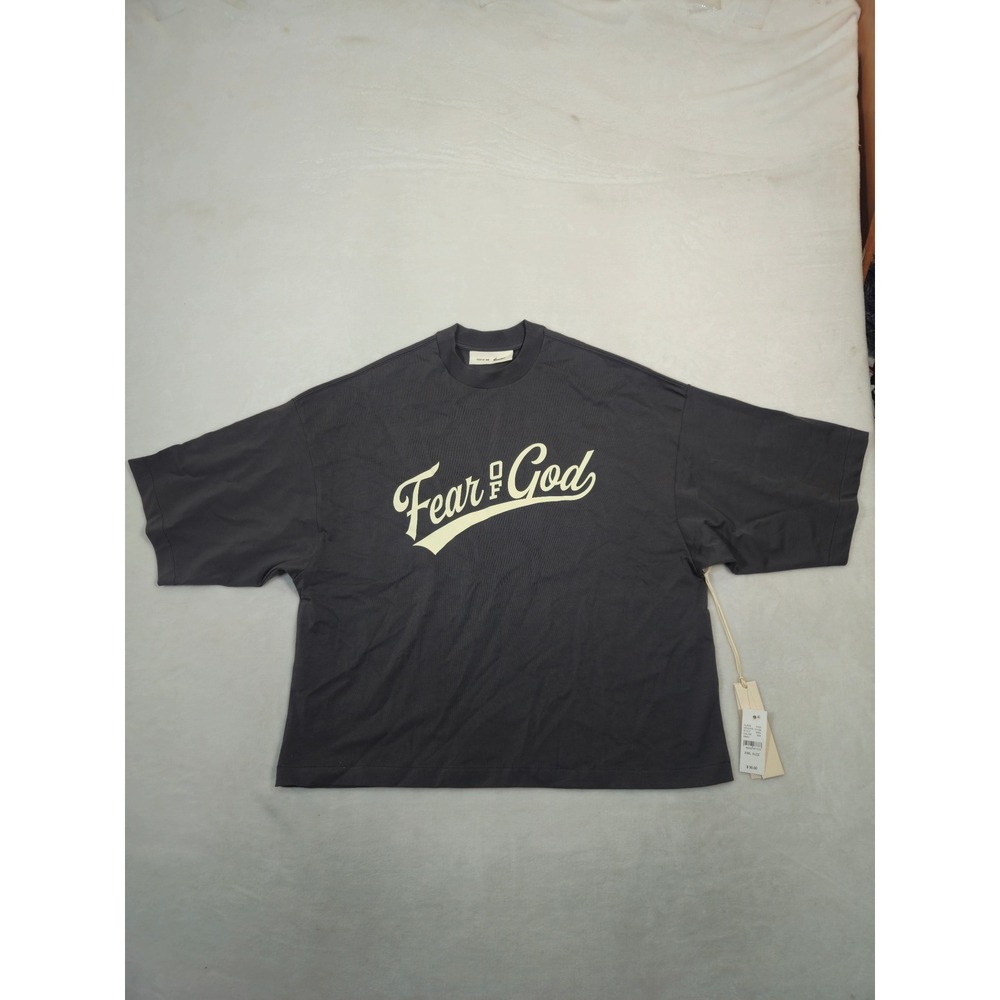 Fear of God Essentials Mens Gray Short Sleeve T-Shirt Size S Oversized 26 Logo